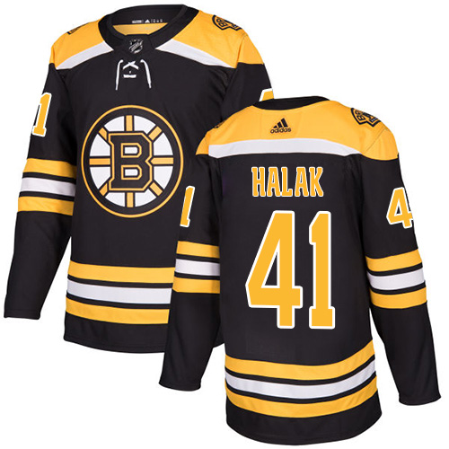 Men's Boston Bruins #41 Jaroslav Halak Black Stitched NHL Jersey